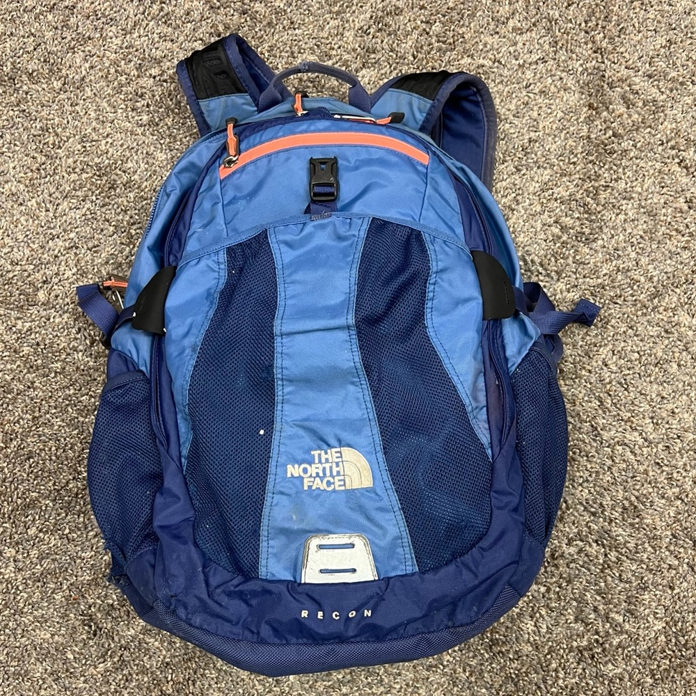 The north‎ face backpack womens blue recon hiking bag outdoor